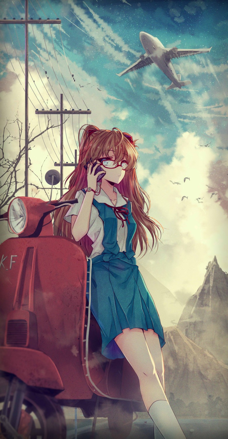 daikazoku63 megane neon_genesis_evangelion seifuku souryuu_asuka_langley