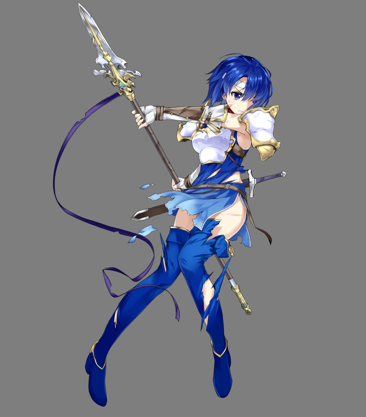 armor catria fire_emblem fire_emblem:_shin_ankoku_ryuu_to_hikari_no_ken fire_emblem_heroes heels nintendo ordan thighhighs torn_clothes transparent_png weapon