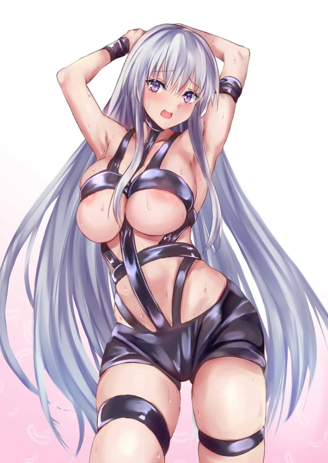 areola azur_lane cosplay enterprise_(azur_lane) garter no_bra t.m.revolution uchida_shou