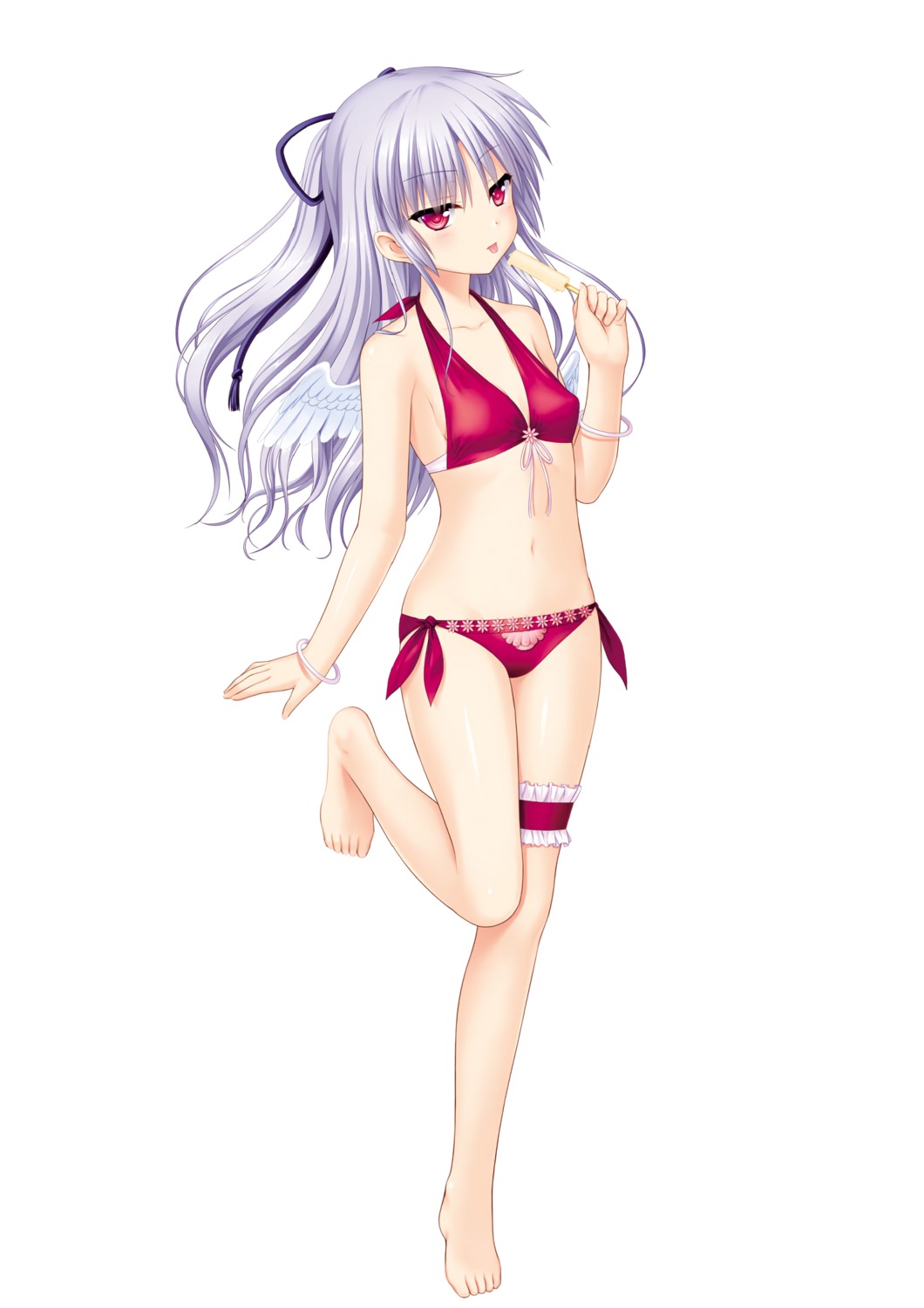 akame_tenshi angel_beats! bikini cleavage garter key na-ga swimsuits tachibana_kanade