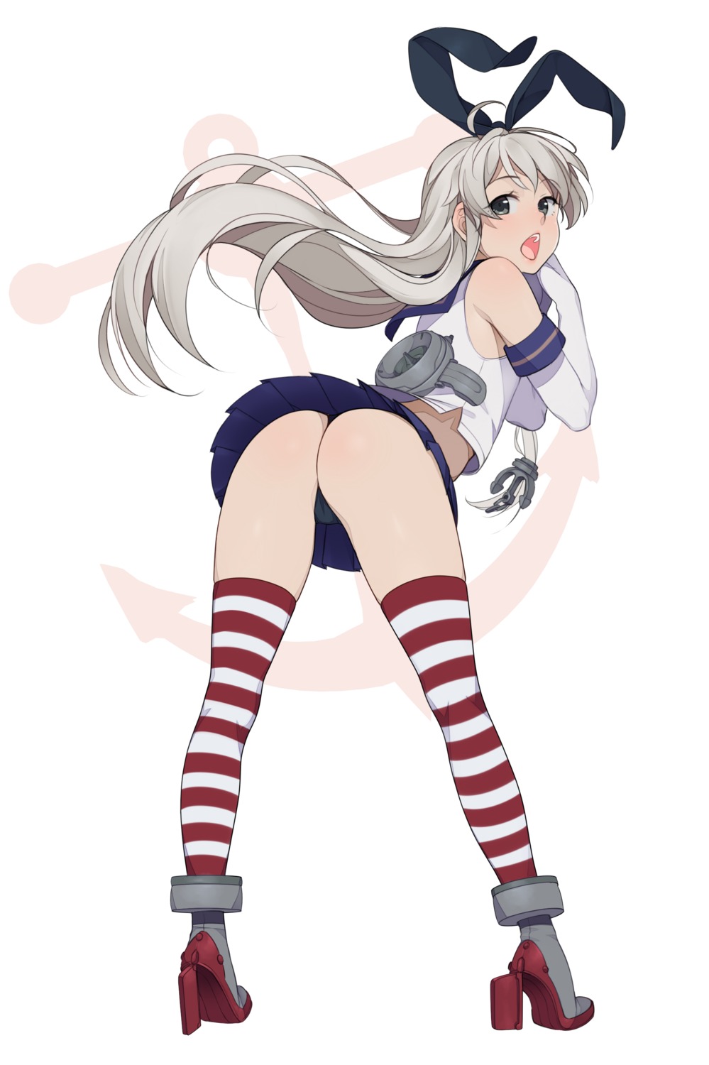 ass cameltoe eventh7 heels kantai_collection pantsu shimakaze_(kancolle) thighhighs thong