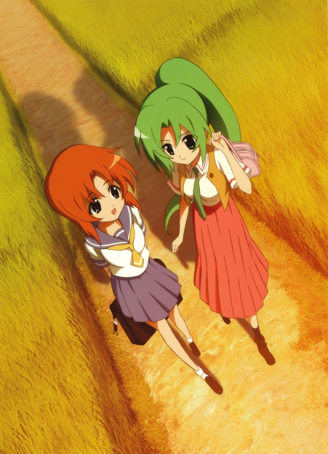 higurashi_no_naku_koro_ni ryuuguu_rena sakai_kyuuta seifuku sonozaki_shion