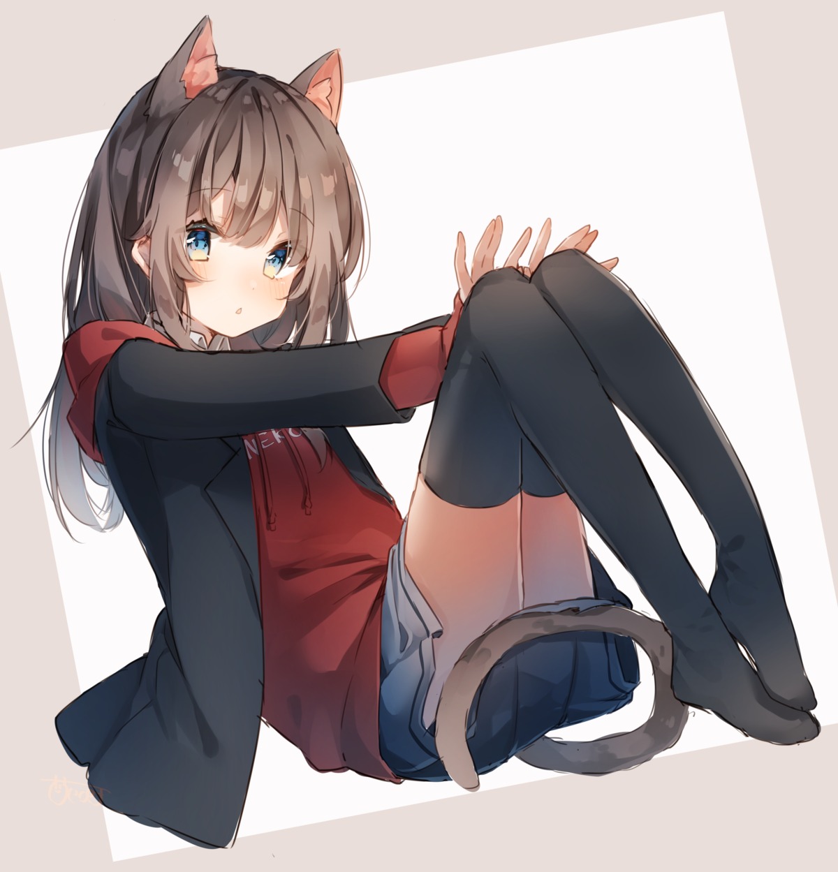 animal_ears nekomimi pirorikin tail thighhighs