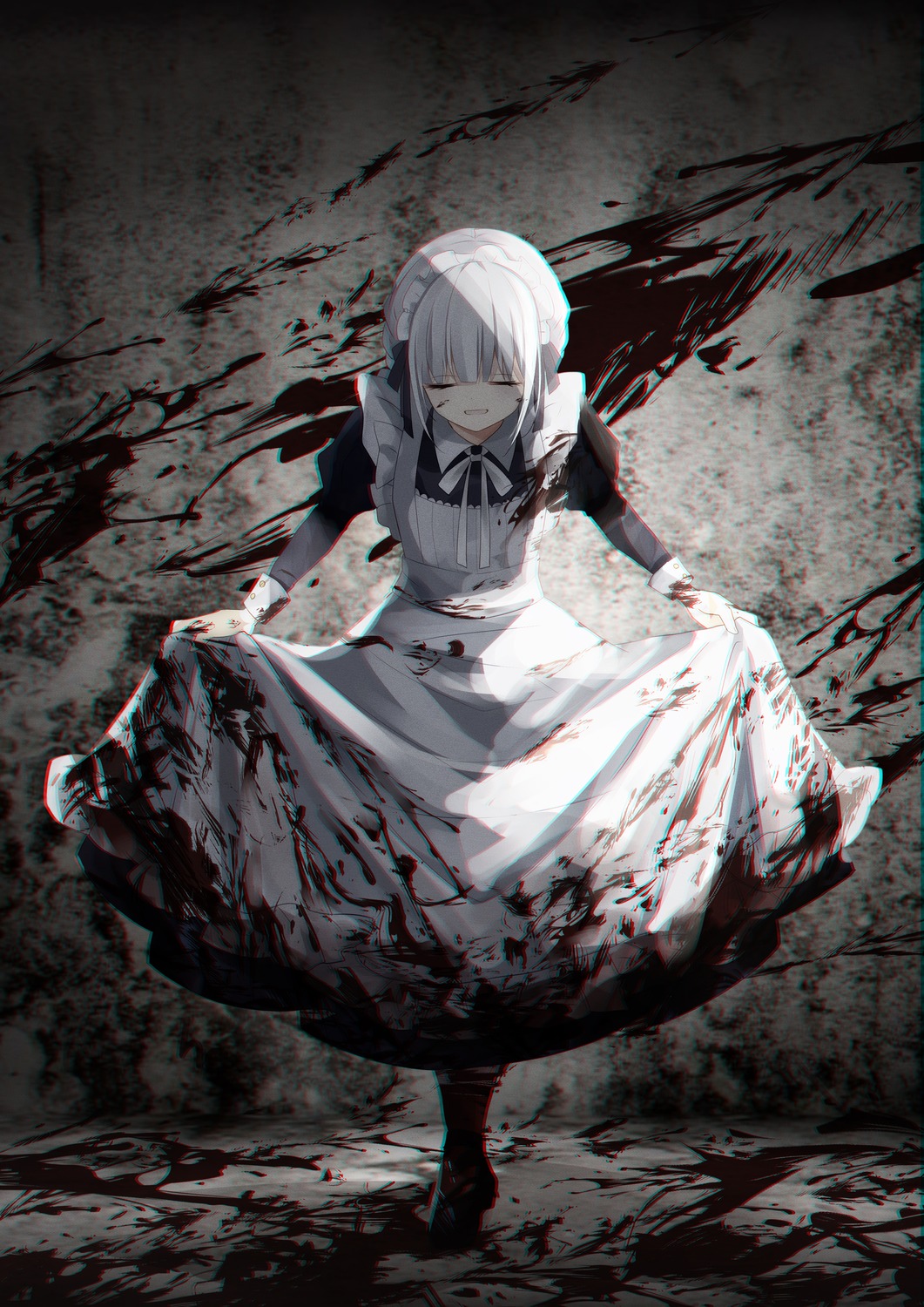 blood maid skirt_lift yuiragi_yuki