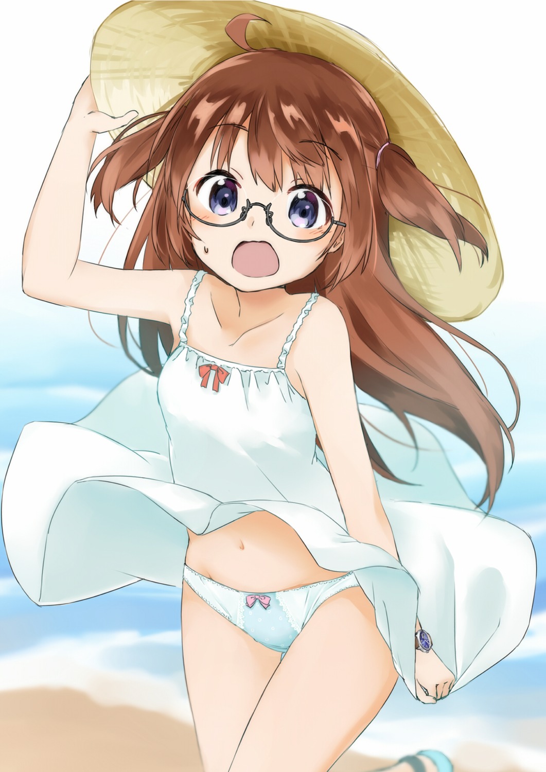 dress loli megane pantsu sekira_ame skirt_lift summer_dress