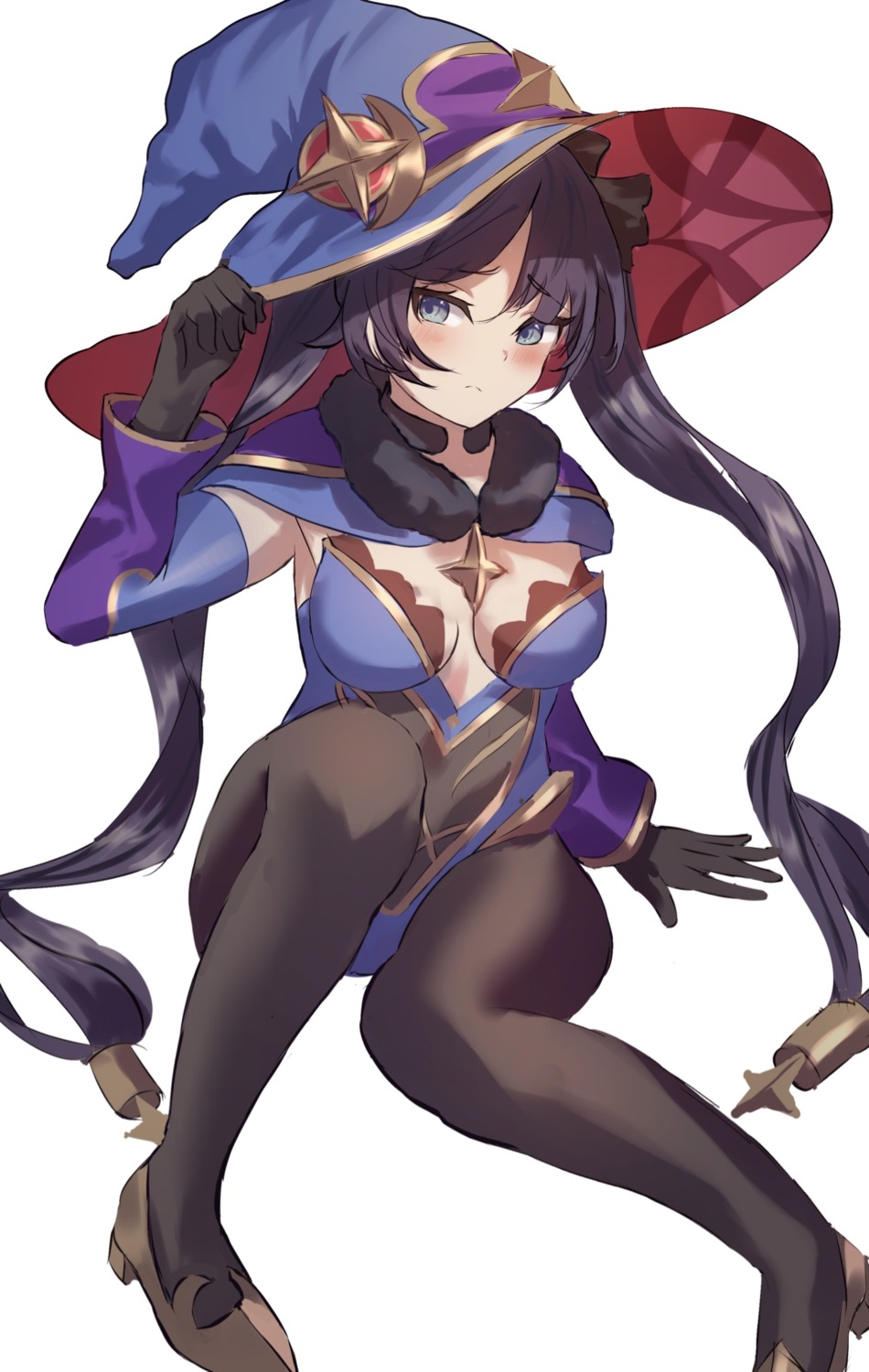 genshin_impact leotard mona_megistus no_bra pantyhose tagme witch