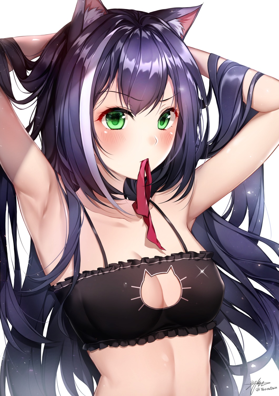 animal_ears bra cleavage karyl_(princess_connect) nekomimi princess_connect princess_connect!_re:dive yeoohdam