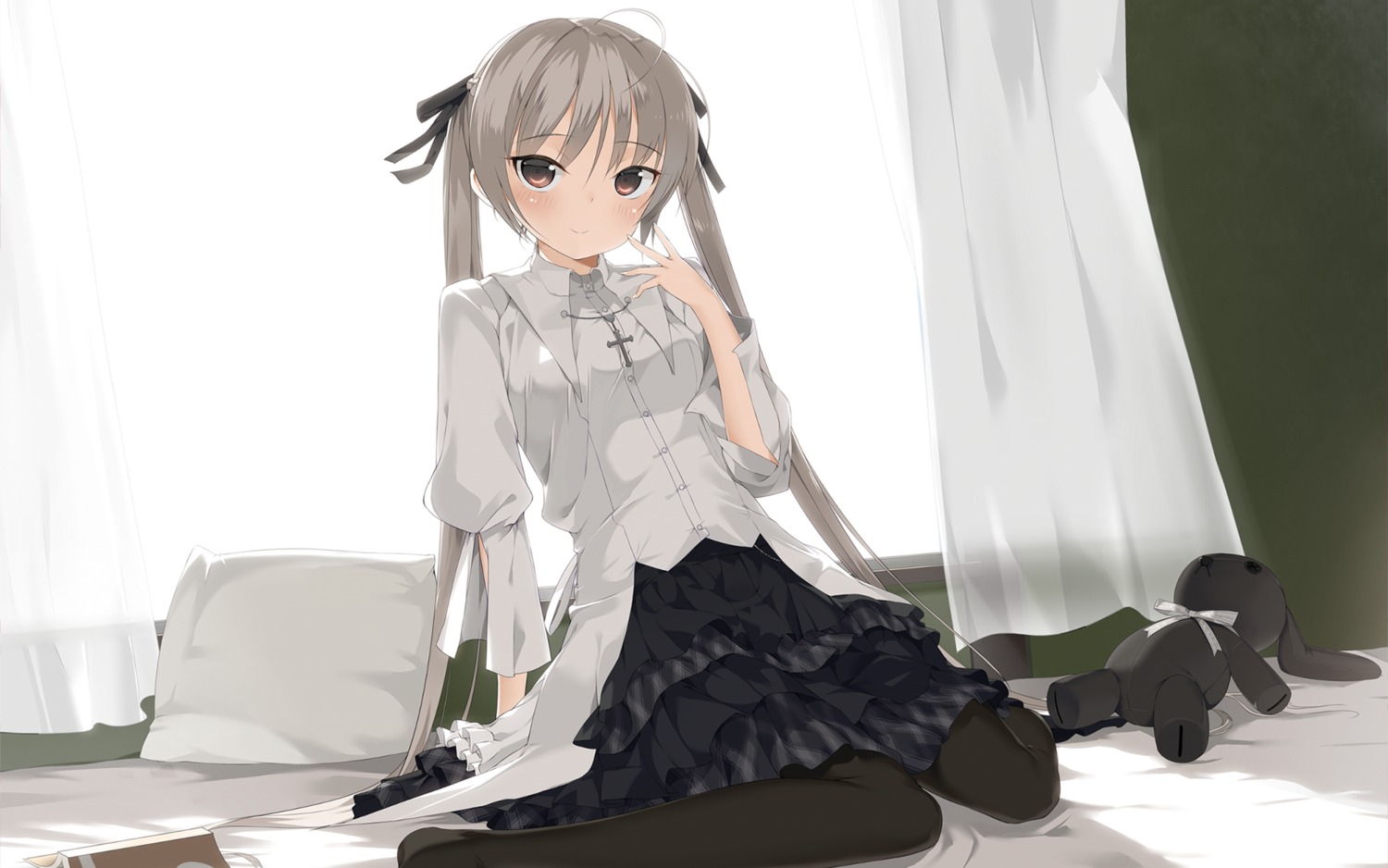 dress kasugano_sora nauribon pantyhose sphere wallpaper yosuga_no_sora