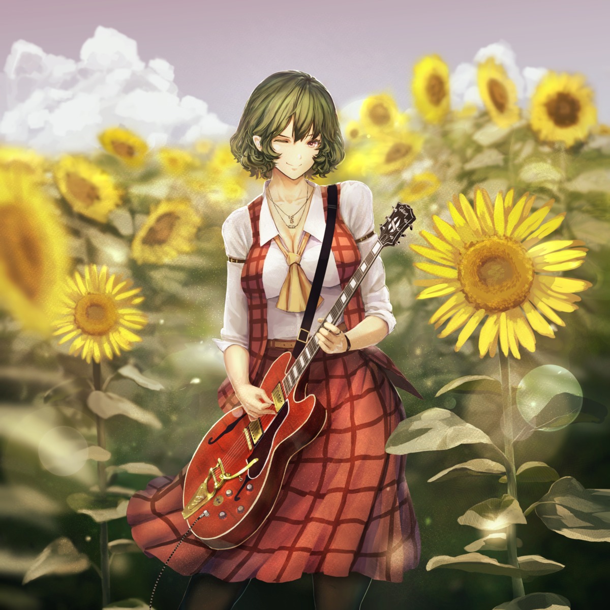 cleavage guitar kazami_yuuka kikimifukuri touhou