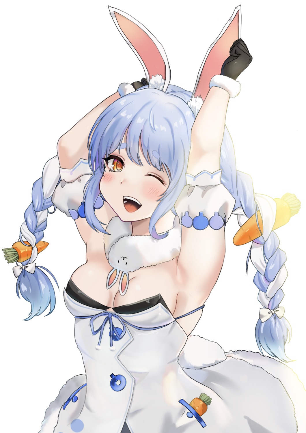 ajirou animal_ears bunny_ears bunny_girl dress hololive tail usada_pekora