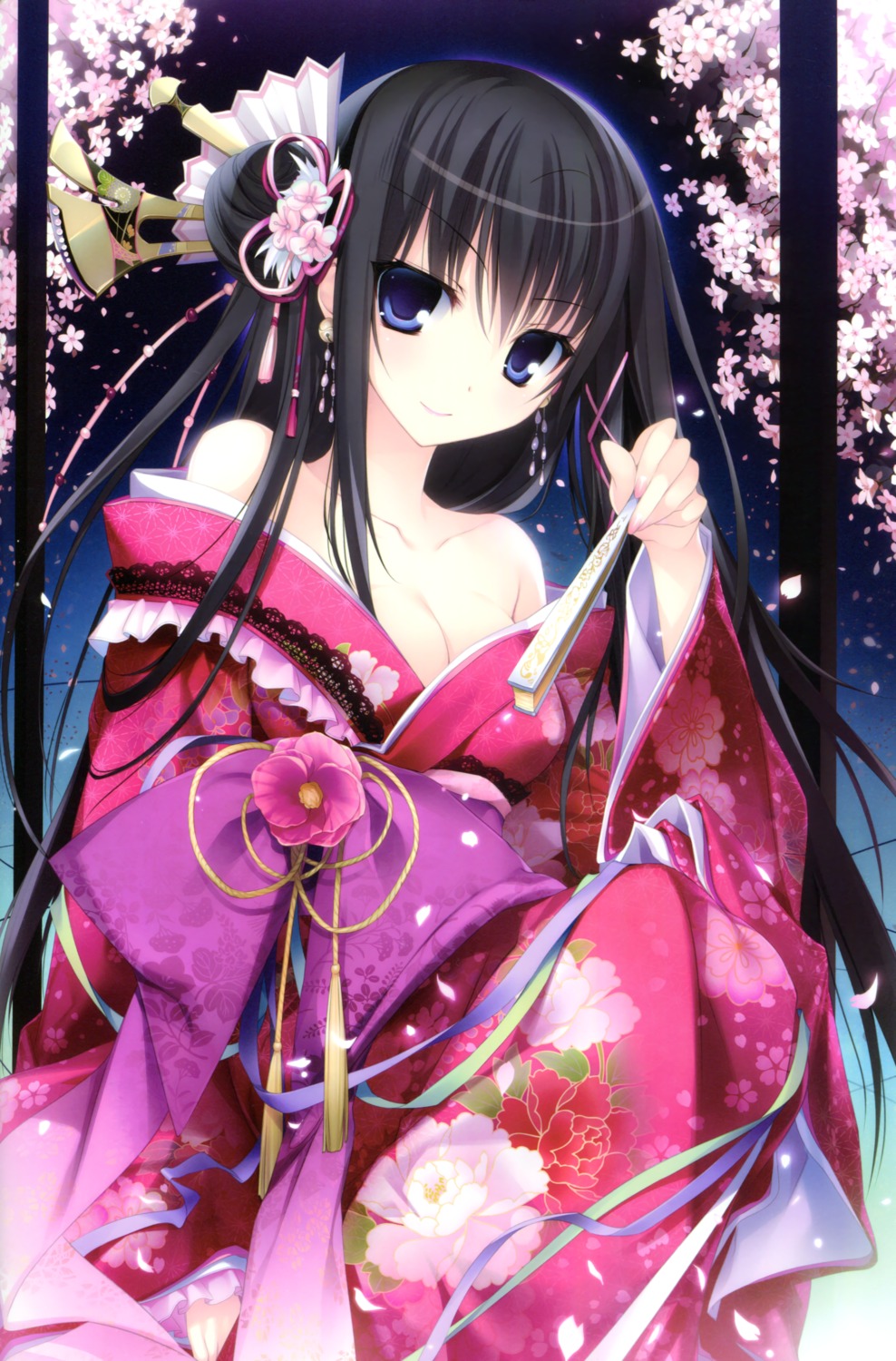 karory kimono no_bra open_shirt