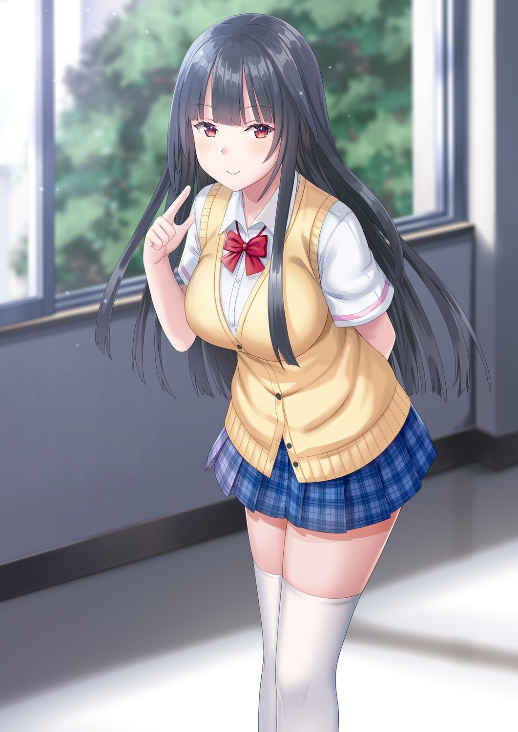 himemiya-san_wa_kamaitai himemiya_tsubaki nekonyan prekano seifuku sweater thighhighs