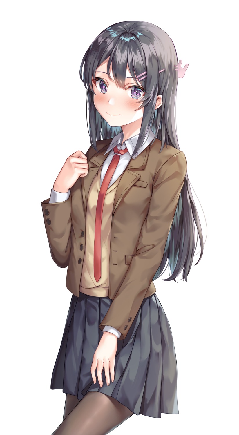 kokose pantyhose sakurajima_mai seifuku seishun_buta_yarou sweater