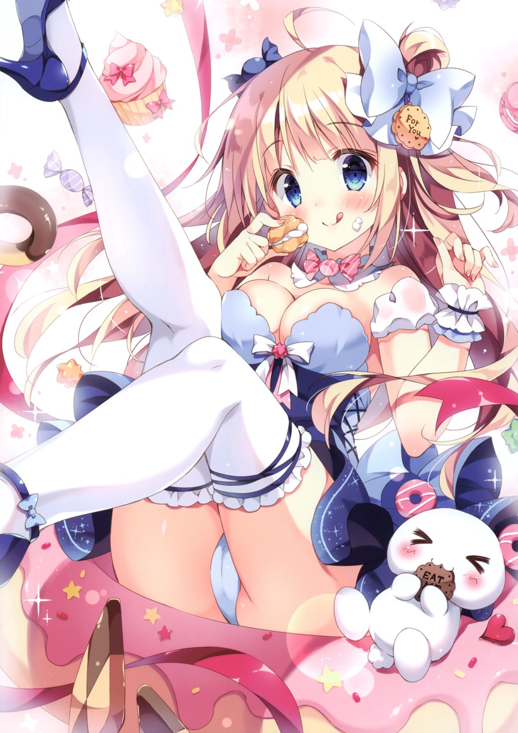 cleavage pan pan_no_mimi pantsu ten_(pan) thighhighs