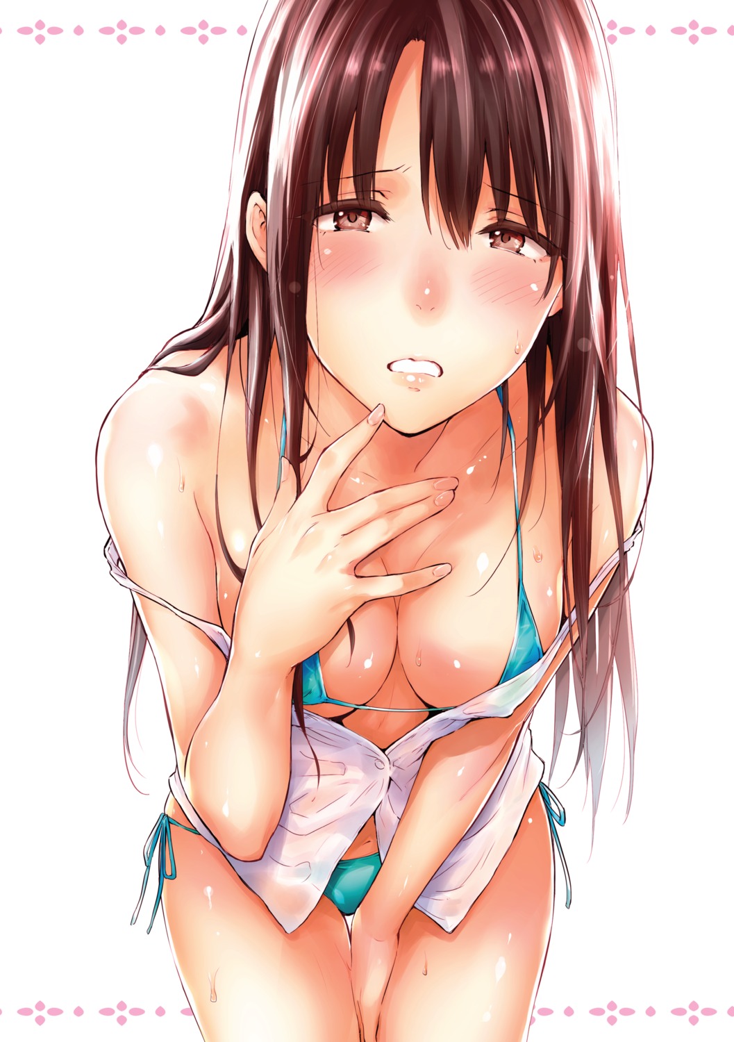 bikini breast_hold erect_nipples napata see_through swimsuits wet_clothes