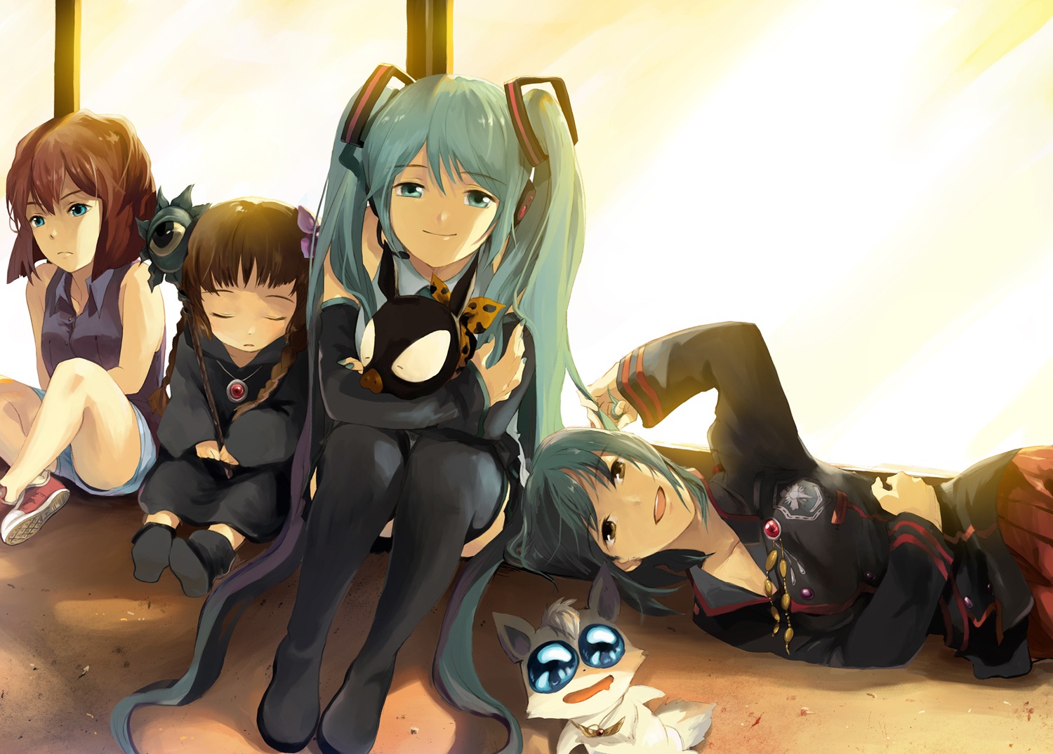 akazukin_chacha crossover d.gray-man detective_conan haibara_ai hatsune_miku hibiki_ryoga kukuri lenalee_lee mahoujin_guru_guru neko ranma_½ riiya runia seifuku thighhighs vocaloid