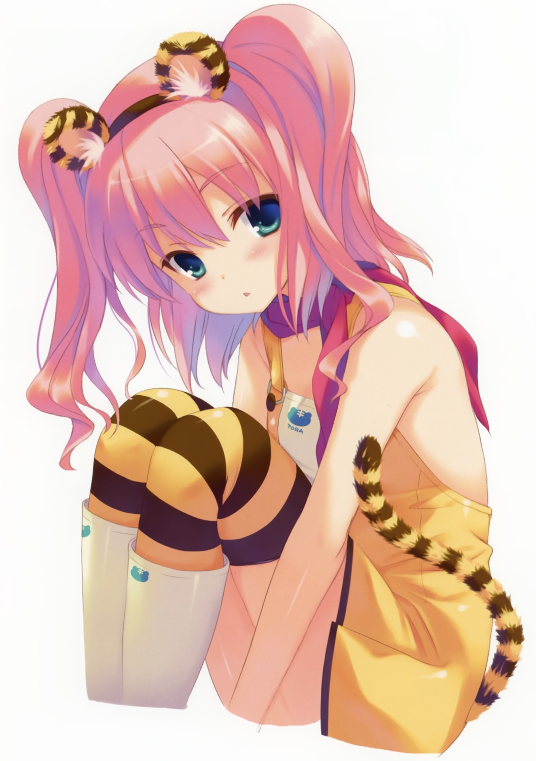 animal_ears dress no_bra ohara_tometa qp:flapper tail thighhighs