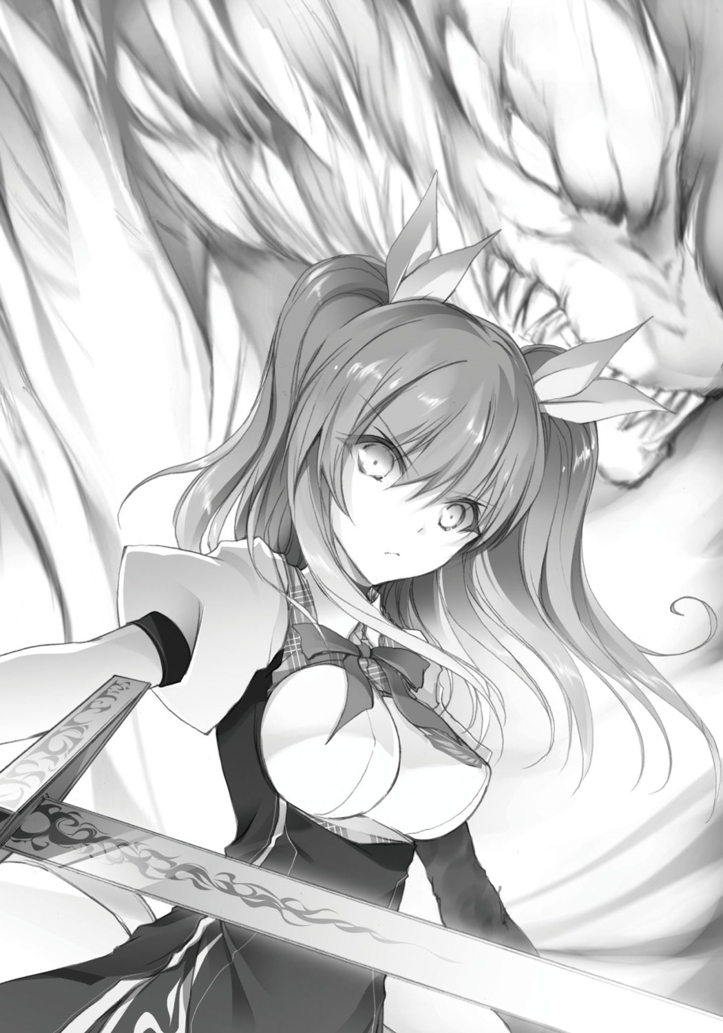 monochrome monster rakudai_kishi_no_cavalry seifuku stella_vermillion sword won_(az_hybrid)