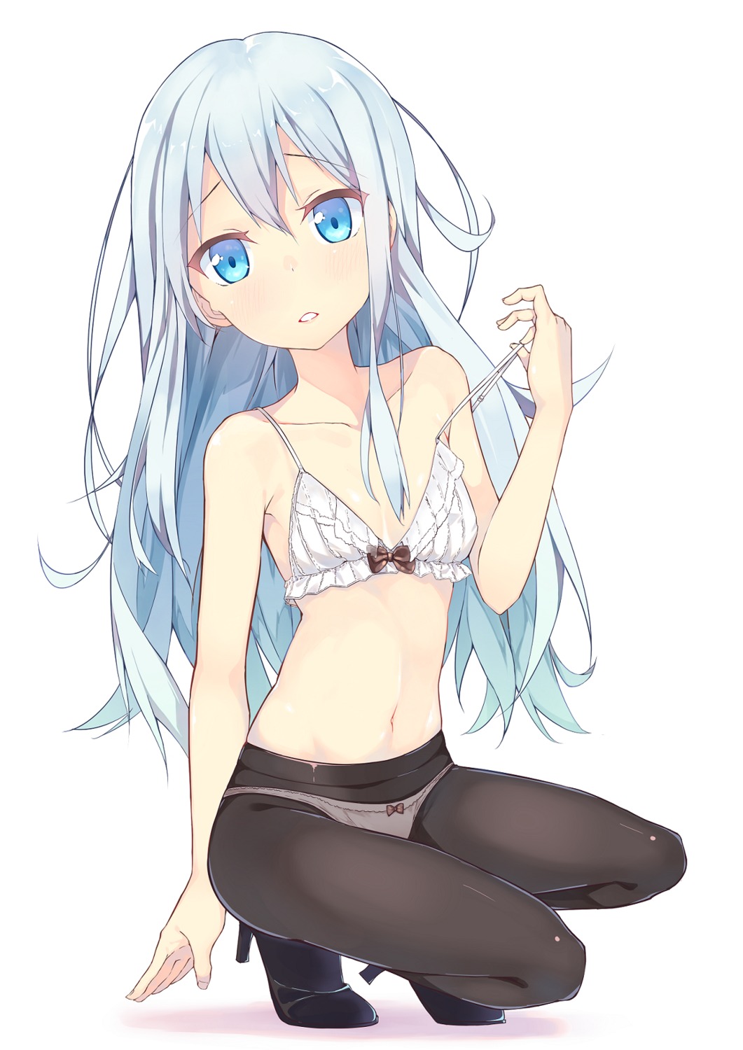 bra heels hibiki_(kancolle) kantai_collection loli pantsu pantyhose tunamayochan