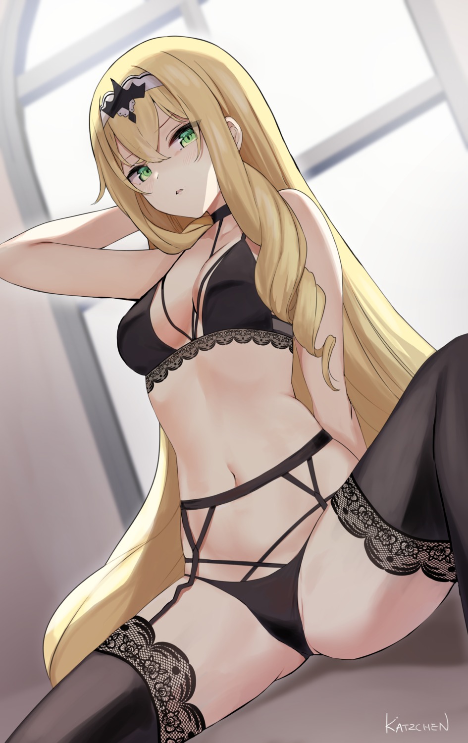 bra epic7 garter_belt kaetzchen lidica_(epic7) lingerie pantsu stockings thighhighs thong