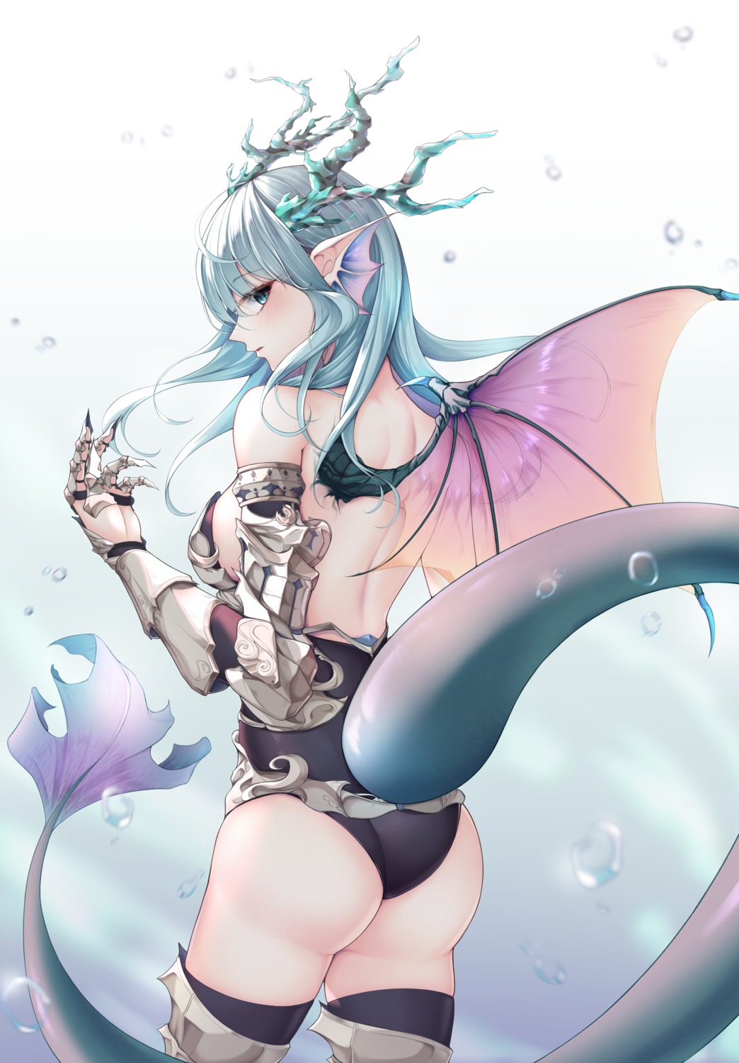armor ass g_home horns leotard no_bra pointy_ears tail thighhighs wings