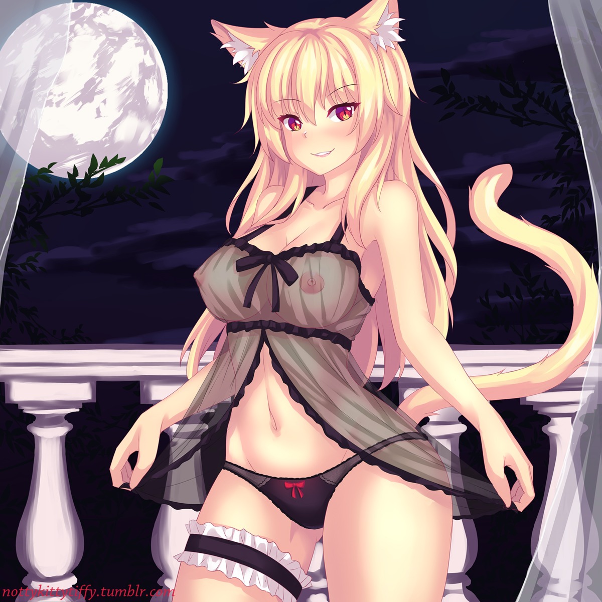 animal_ears fast-runner-2024 garter lingerie nipples pantsu see_through tail