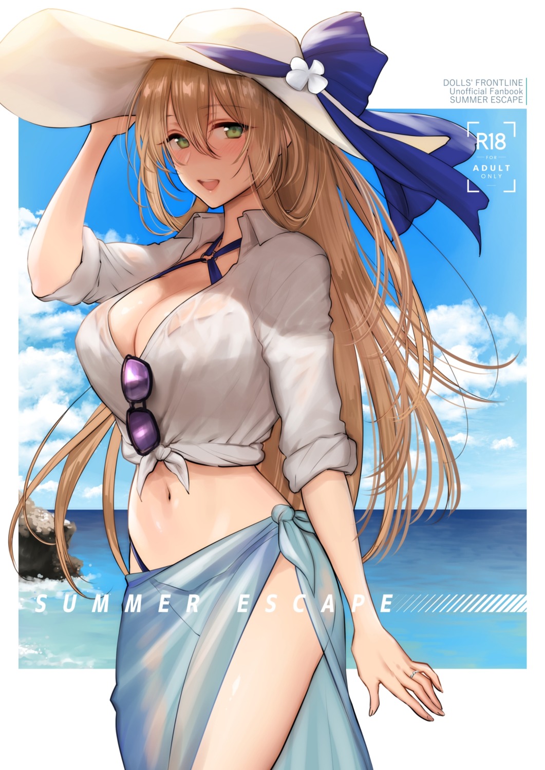 bikini cleavage earthean_(circle) girls_frontline megane see_through shoukaki springfield_(girls_frontline) swimsuits