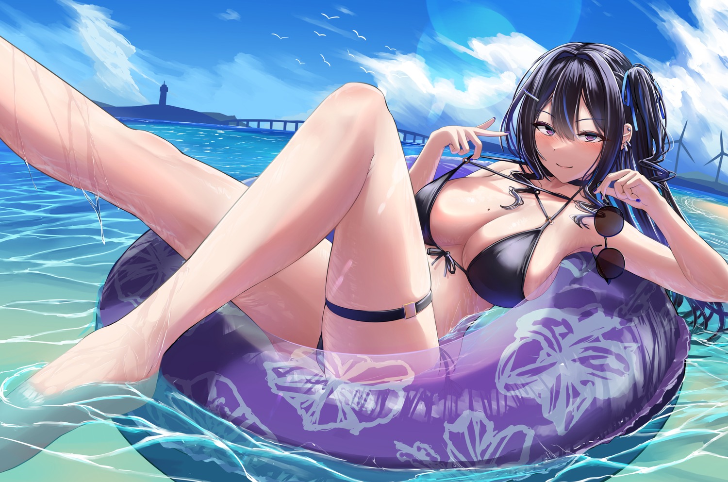 artist_revision bikini garter megane silver_bullet_(ecc12_8) swimsuits thong undressing wet