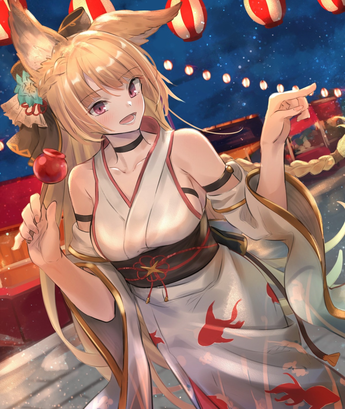 animal_ears granblue_fantasy renzu_(lens_02) yuisis_(granblue_fantasy) yukata