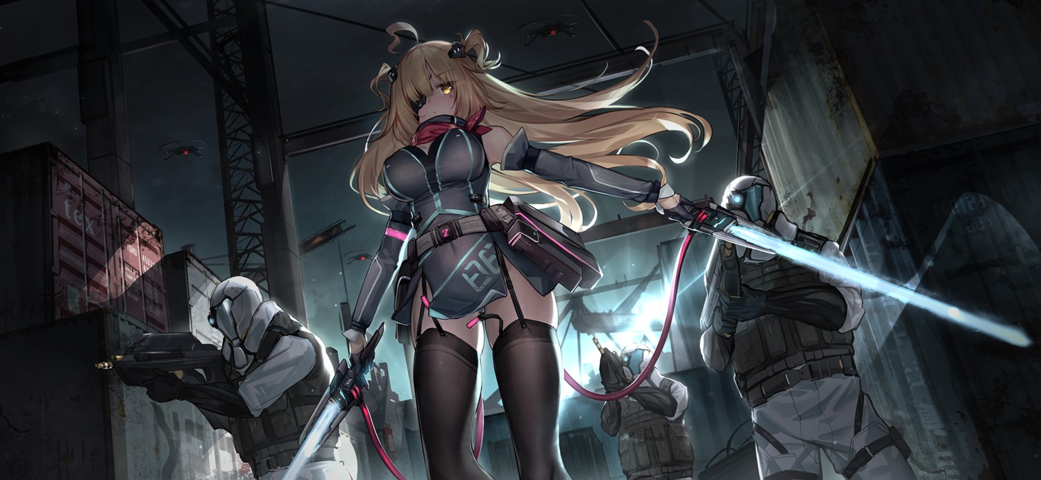 dk_senie eyepatch gun stockings sword thighhighs