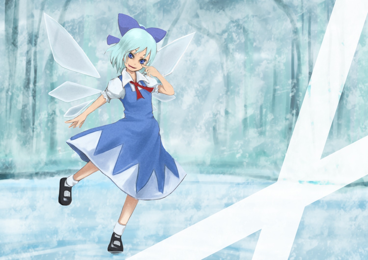 cirno dress modama touhou wings