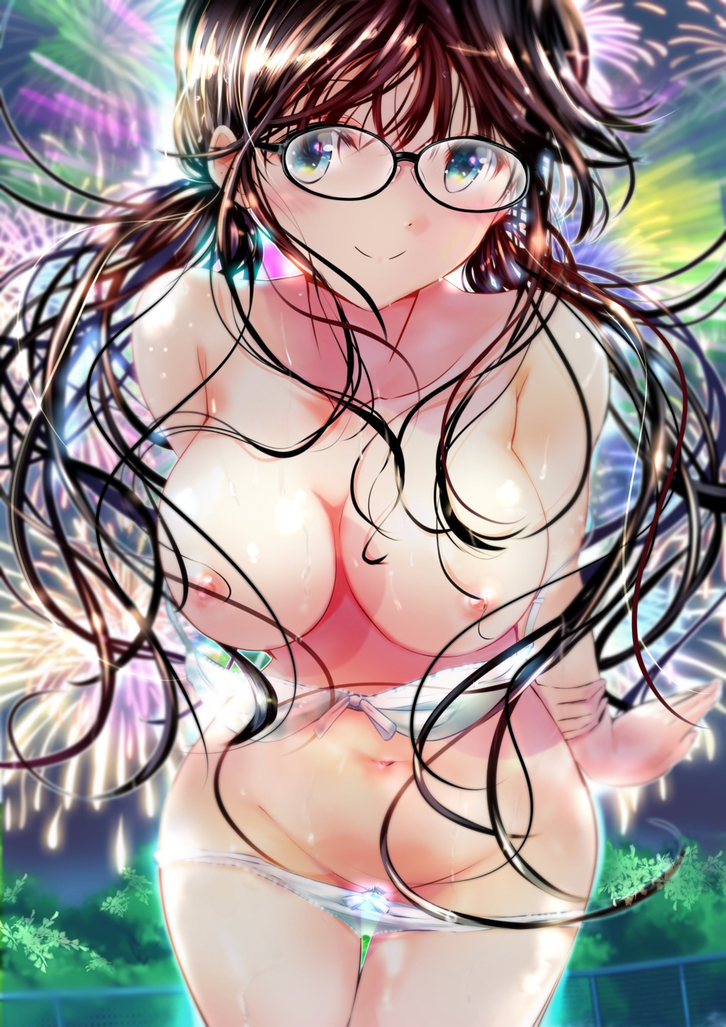 megane nipples ogata_tei pantsu panty_pull