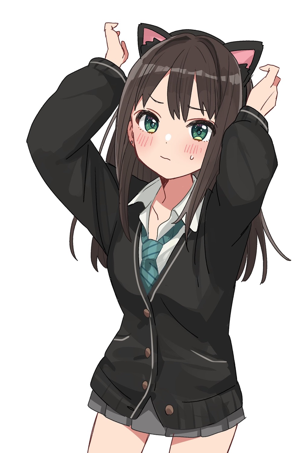 animal_ears kenkou_yaka nekomimi seifuku shibuya_rin sweater the_idolm@ster the_idolm@ster_cinderella_girls