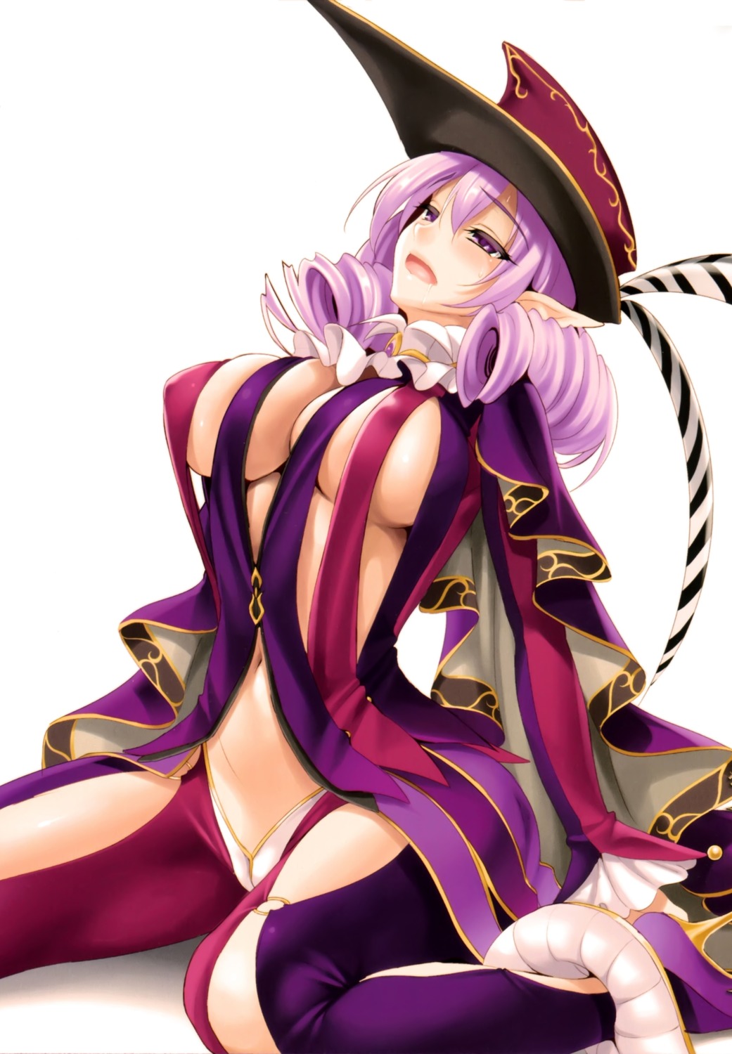 cameltoe cle_masahiro cleavage despina erect_nipples heels no_bra pointy_ears queen's_blade queen's_blade_grimoire