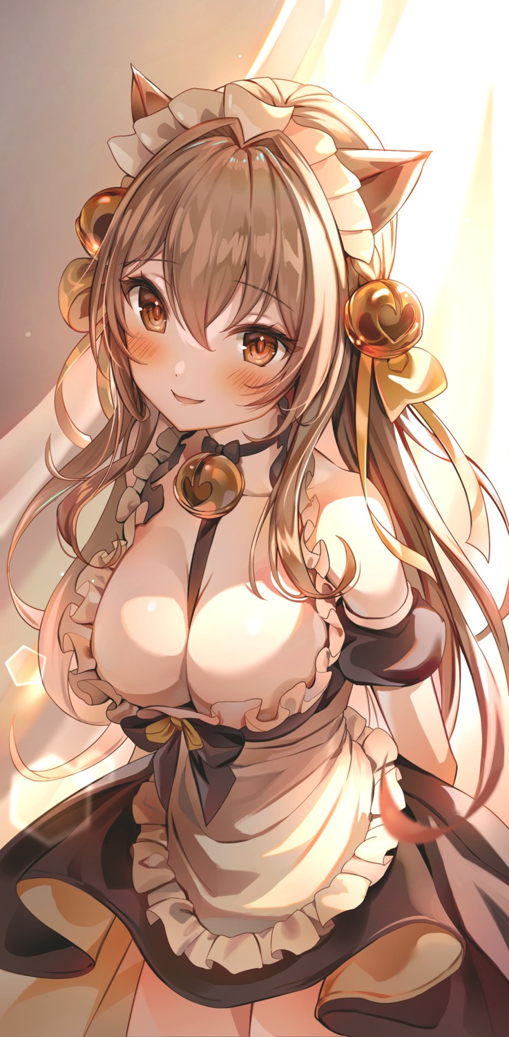 animal_ears luna_nyann maid no_bra skirt_lift