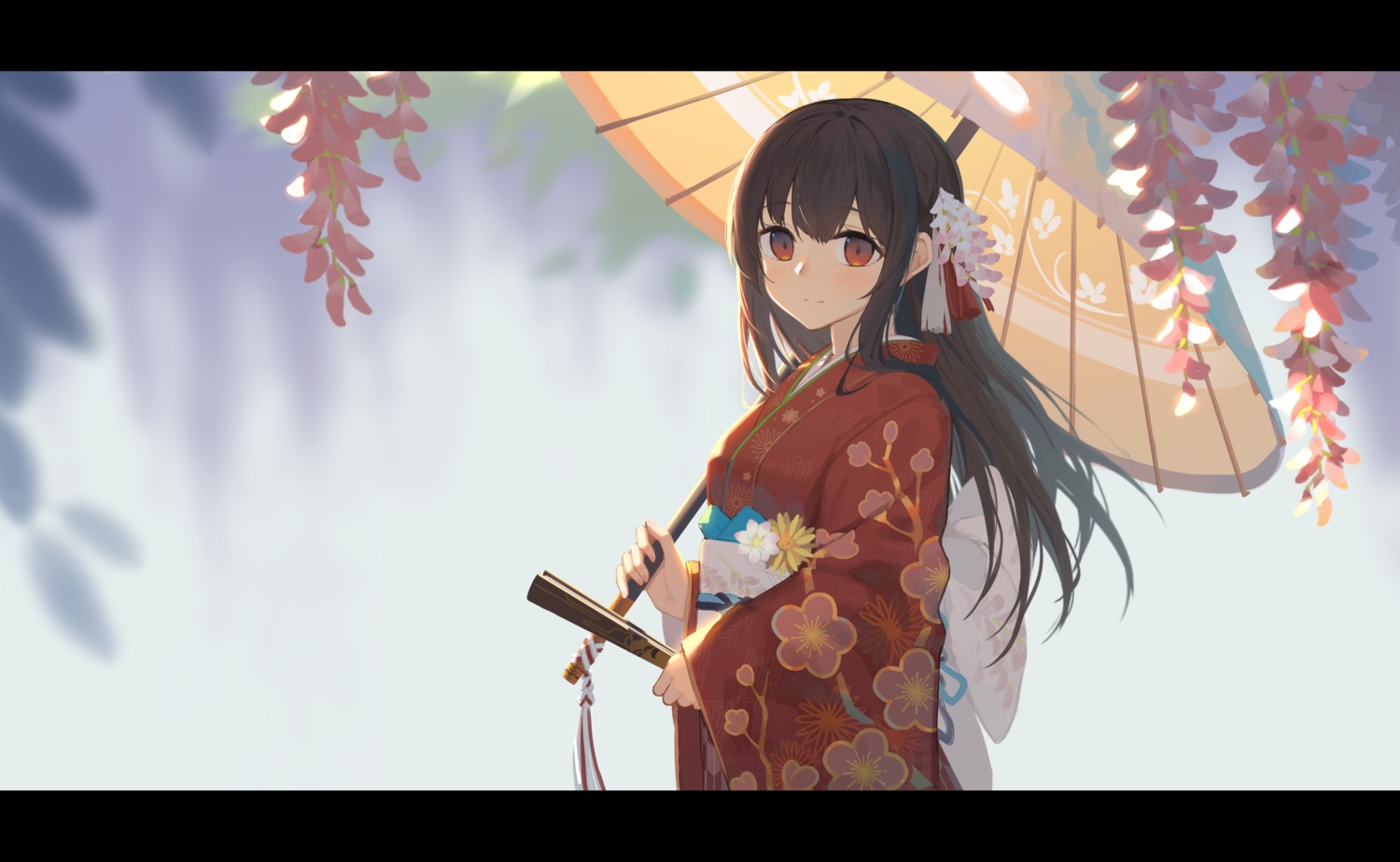 kimono umbrella yuri_shoutu