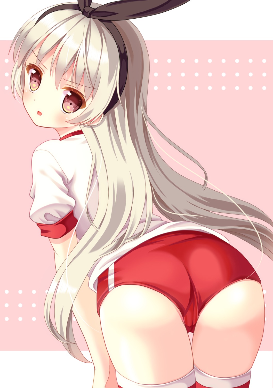 ass buruma cameltoe gym_uniform hazakura_satsuki kantai_collection shimakaze_(kancolle) thighhighs