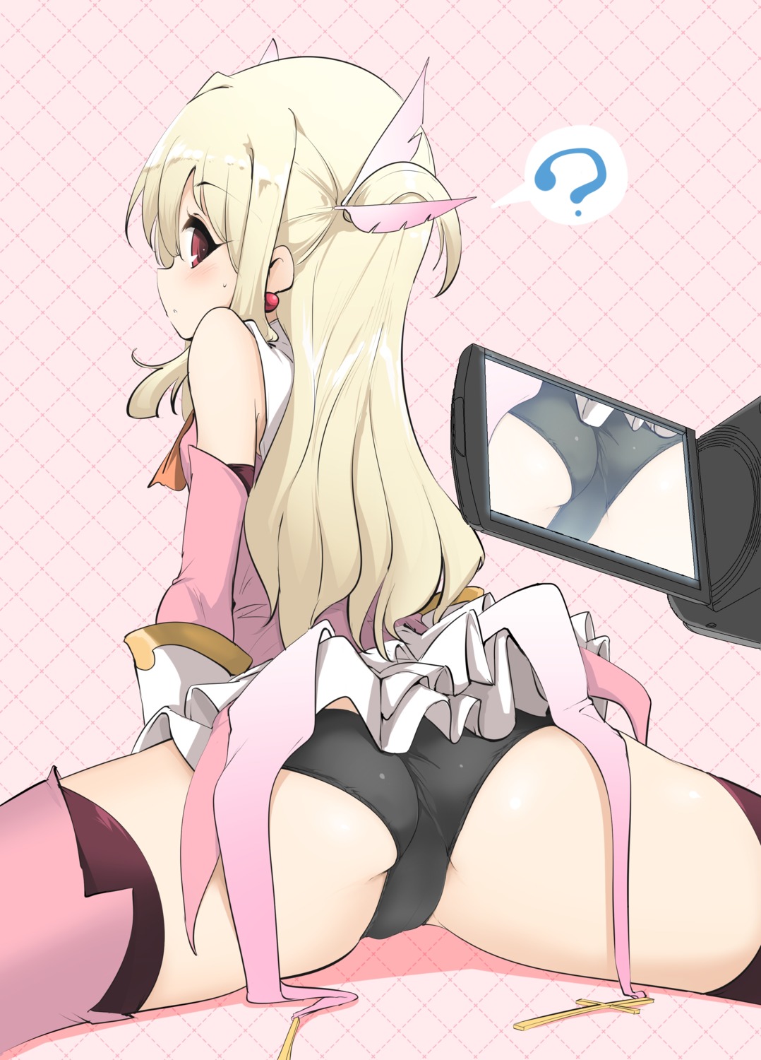 ass fate/kaleid_liner_prisma_illya fate/stay_night illyasviel_von_einzbern loli momio pantsu skirt_lift thighhighs