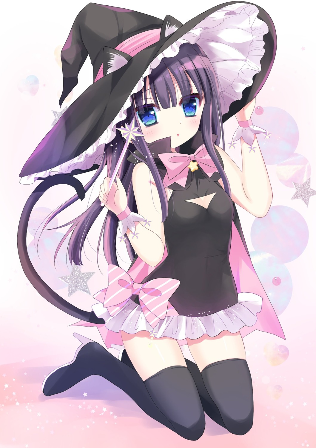 animal_ears heels nekomimi shiwasu_horio tail thighhighs witch