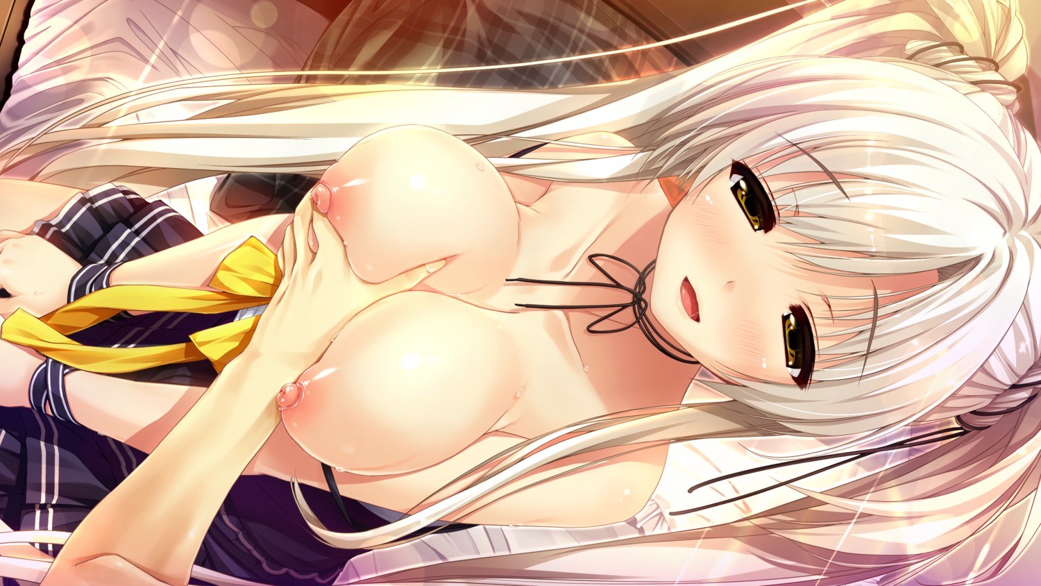 bondage breast_grab breasts clochette game_cg haruru_minamo_ni! hatagami_mei nipples no_bra open_shirt shintarou