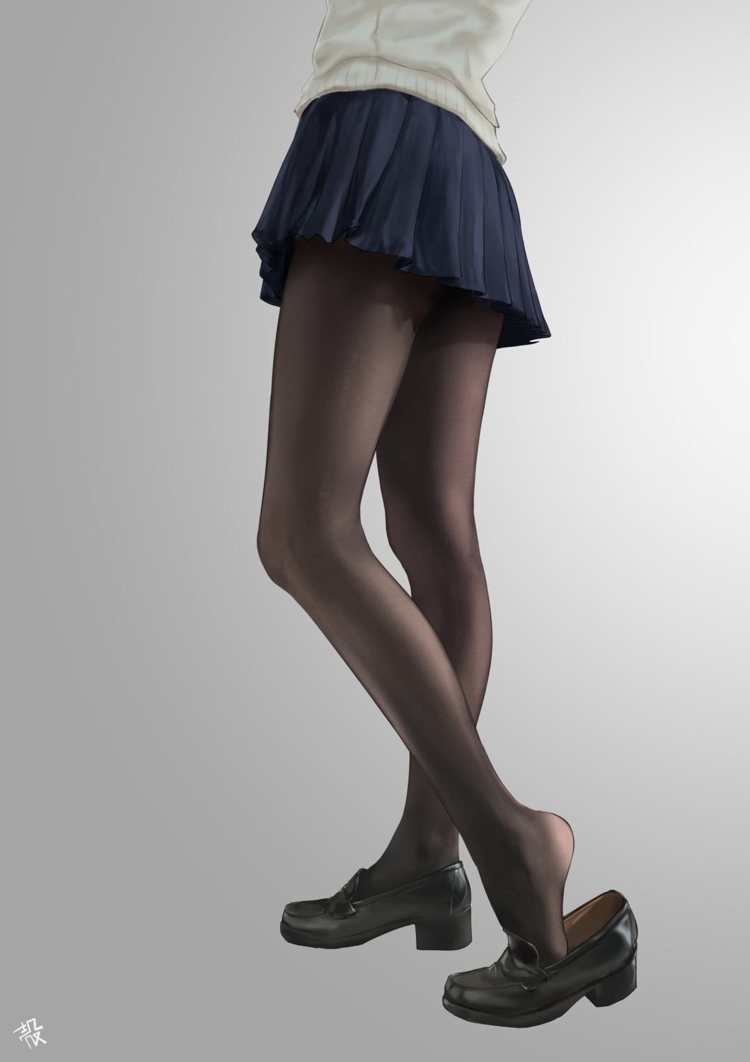 pantyhose qiao_zi seifuku sweater