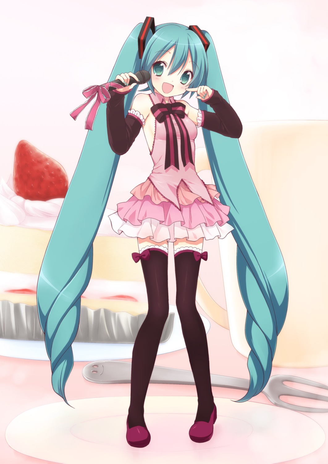 dress hatsune_miku thighhighs usashiro_mani vocaloid