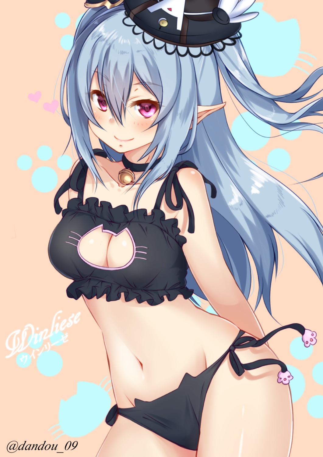 bra cleavage dandou elf pantsu phantasy_star_online_2 pointy_ears string_panties