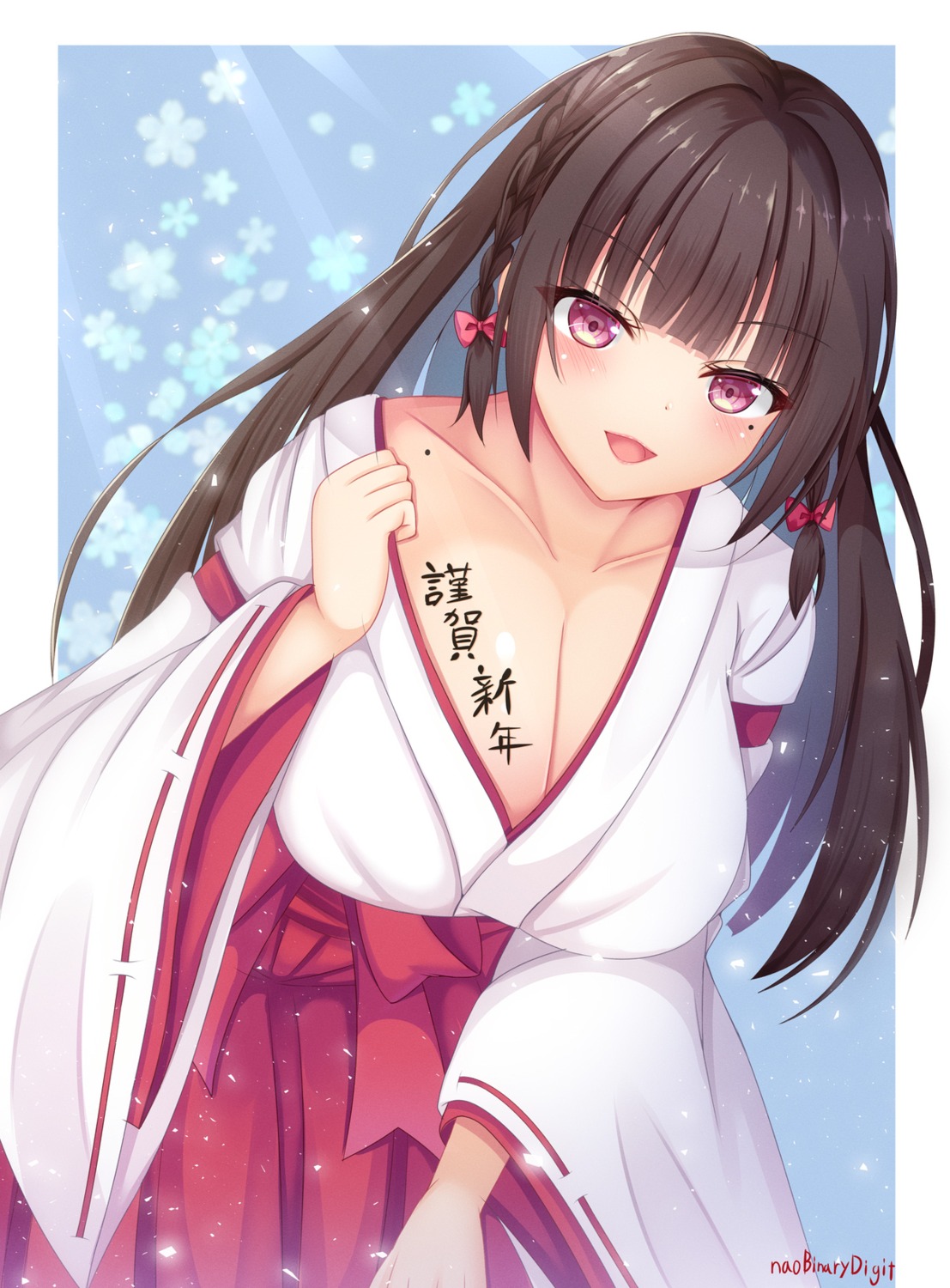 miko nao_(naobinarydigit) open_shirt undressing