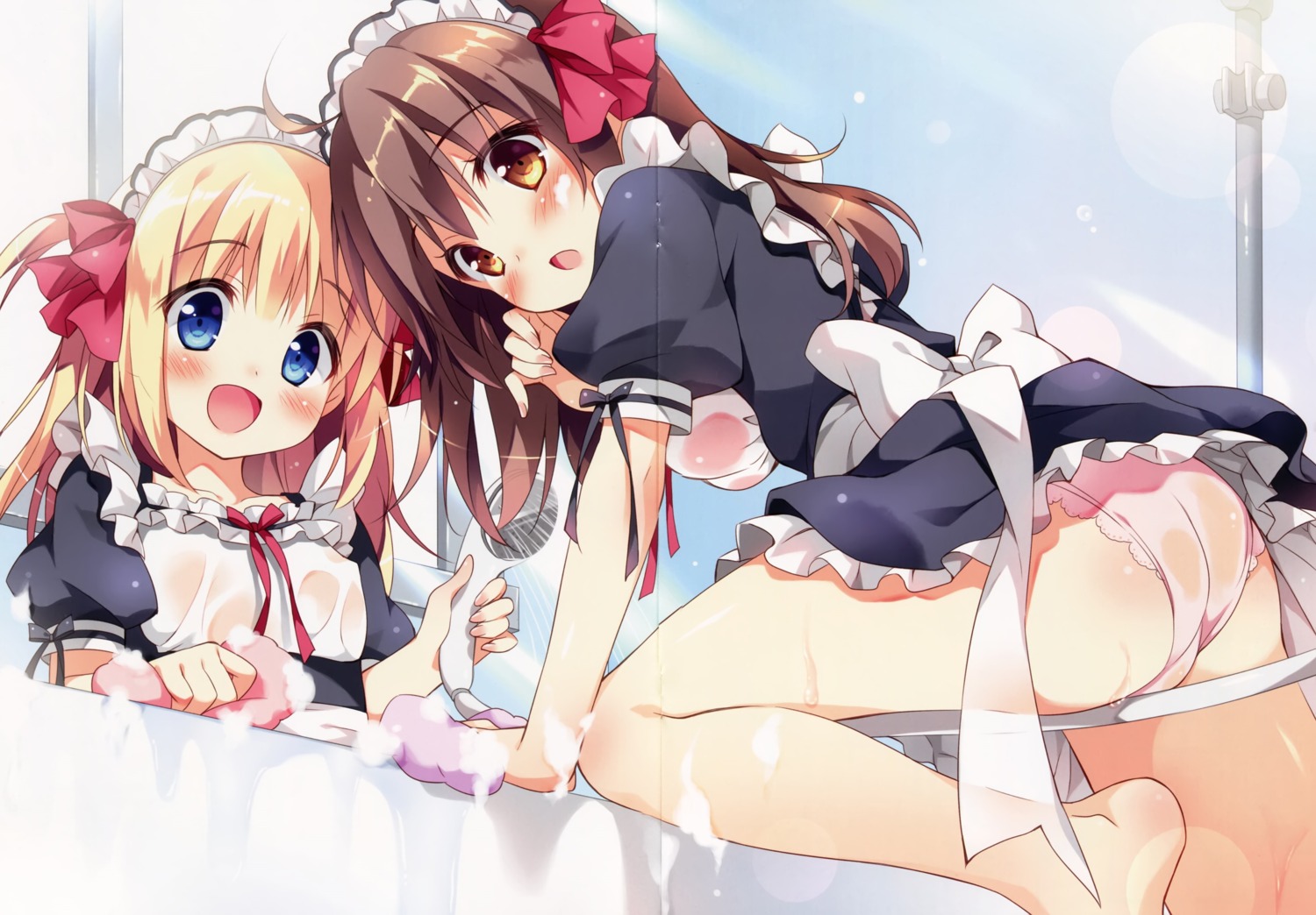 ass cocoa_(pan) crease fixme maid pan pan_no_mimi pantsu see_through ten_(pan) wet_clothes