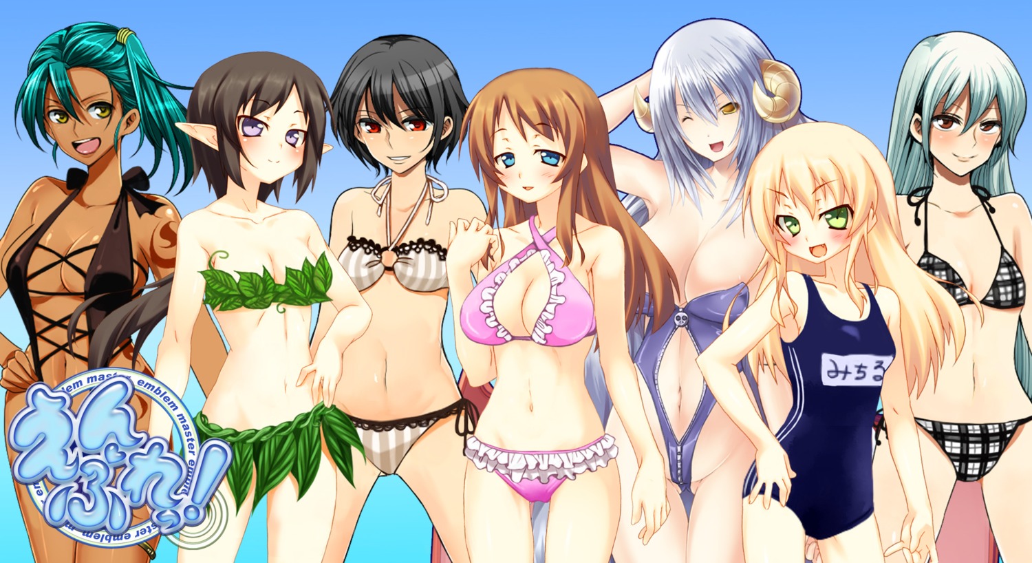 bikini elf emblem_master pointy_ears school_swimsuit swimsuits wallpaper