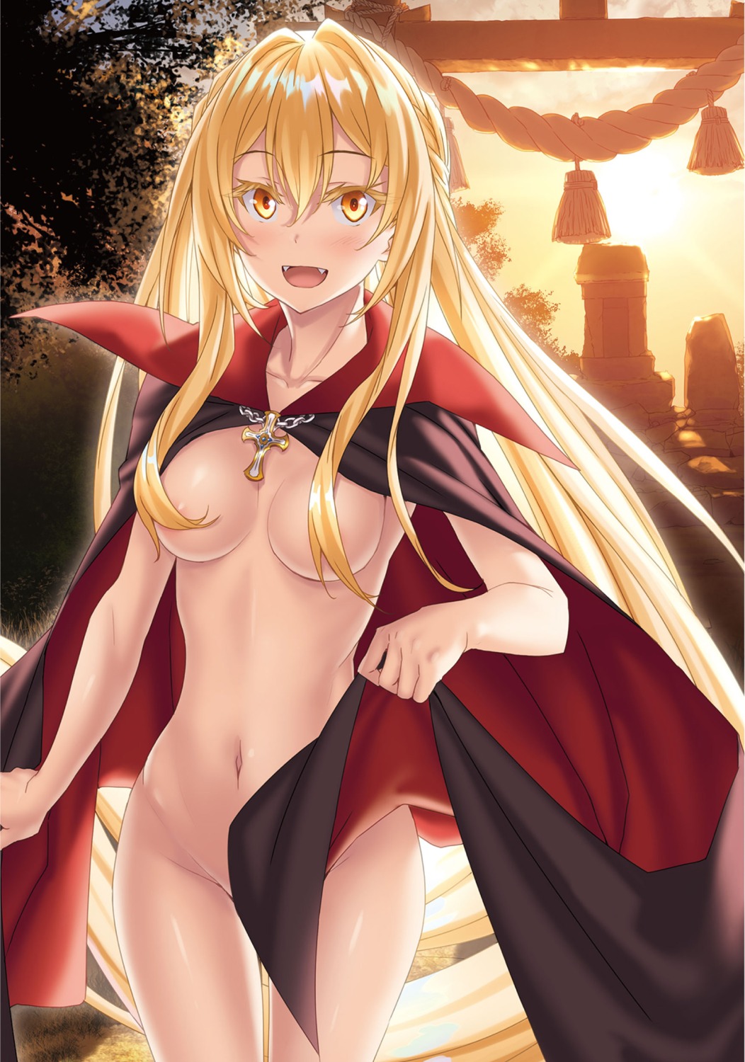 areola kannatsuki_noboru kyuuketsu_hime_astrid naked_cape