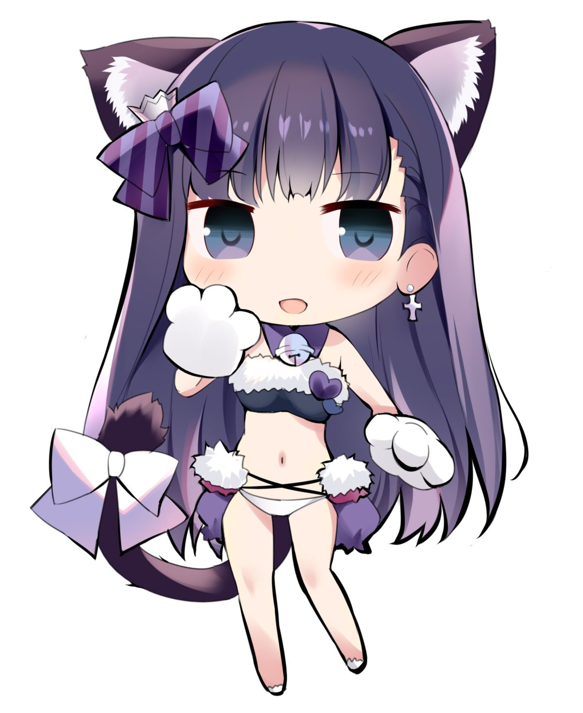 animal_ears chibi karory nekomimi pantsu tail tsukiishi_koyuki