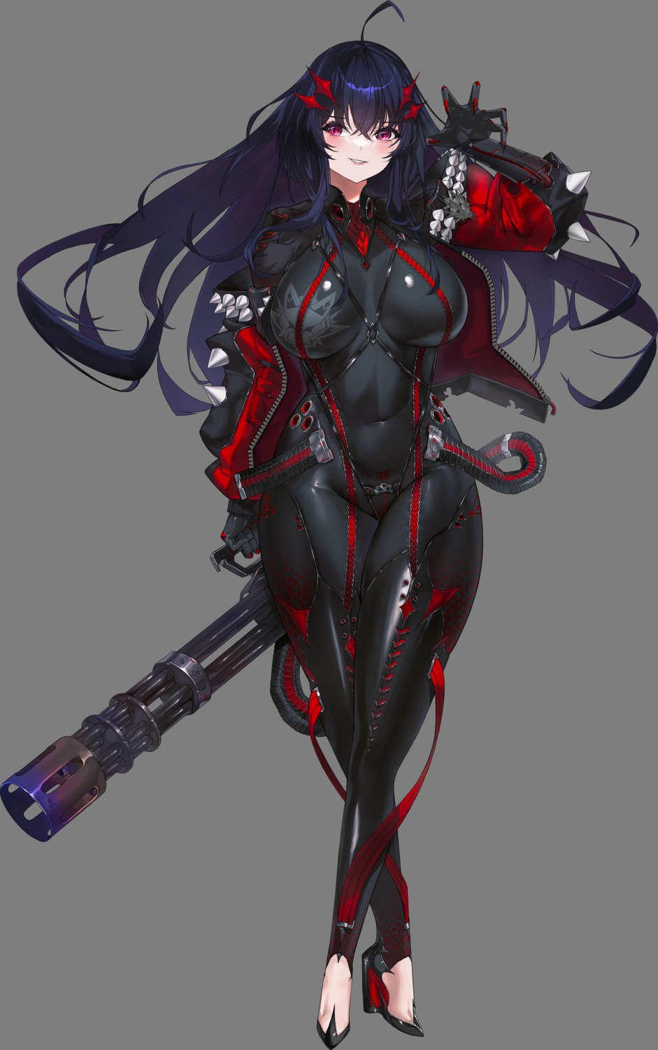 bodysuit etc_geulim gun heels no_bra thighhighs transparent_png