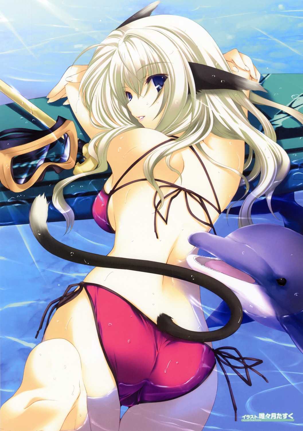 animal_ears ass bikini iizuki_tasuku nekomimi swimsuits tail